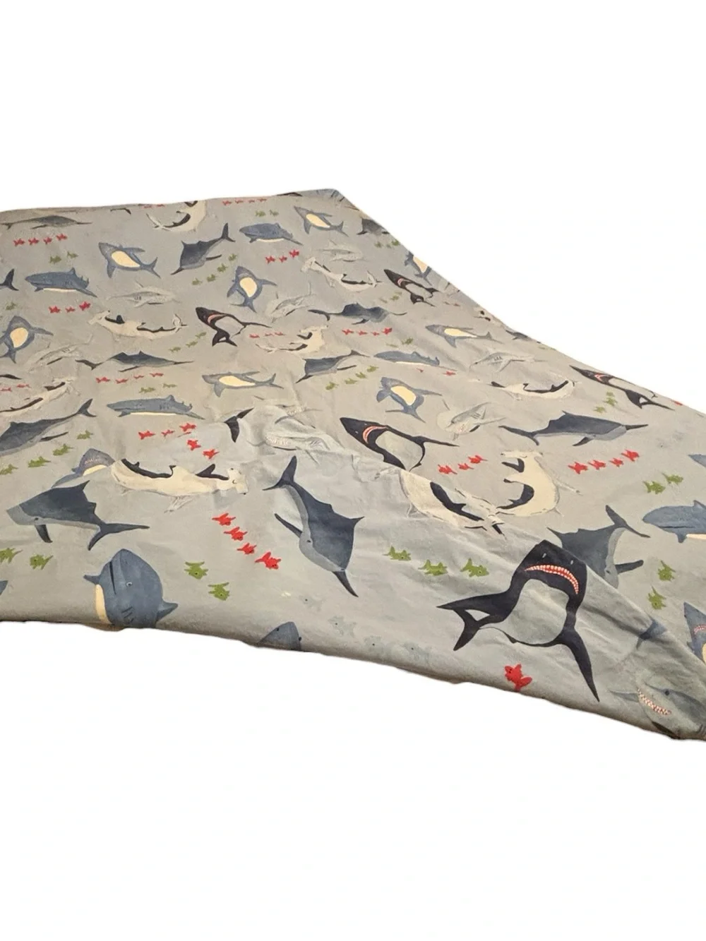 Pottery Barn Kids Shark Bite Duvet Cover Twin Light Blue Ocean School Fish Sea